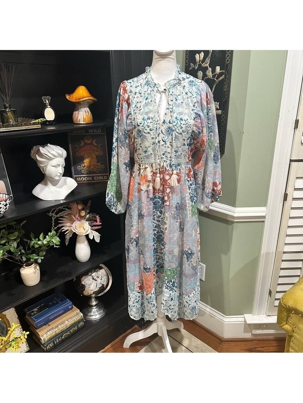 Cato Multicolor Floral Boho Midi Dress – Size 14/16W